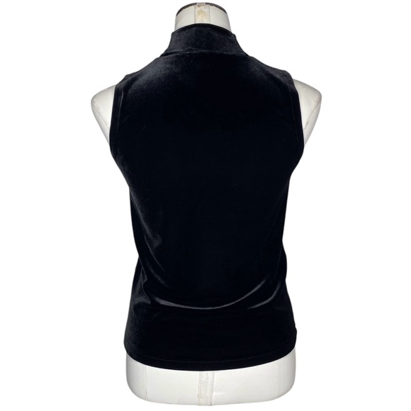 J. Crew Black Velvet Mock Neck Tank Top - Picture 3 of 8